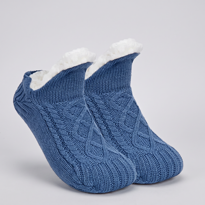 FLEECE LINED KNIT SLIPPERS