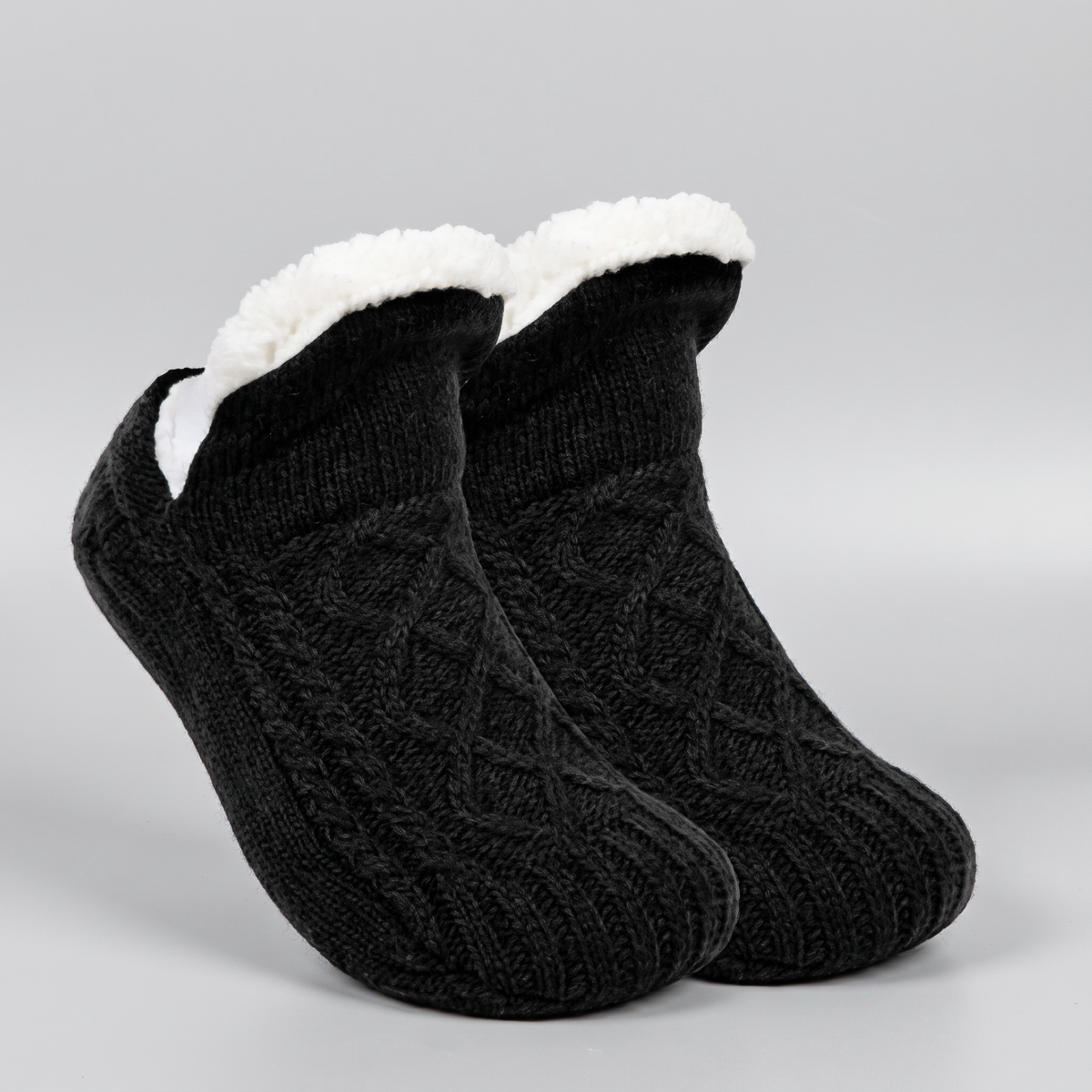 FLEECE LINED KNIT SLIPPERS