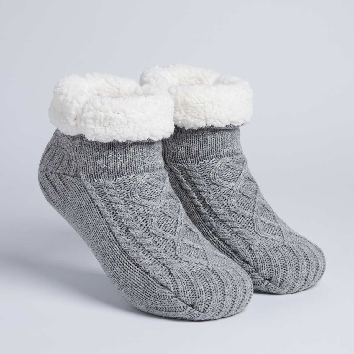 FLEECE LINED KNIT SLIPPERS