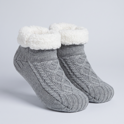 FLEECE LINED KNIT SLIPPERS
