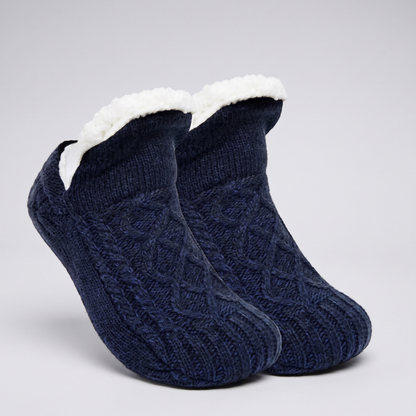 FLEECE LINED KNIT SLIPPERS