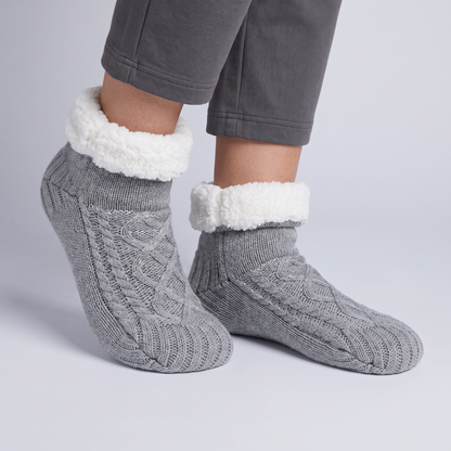 FLEECE LINED KNIT SLIPPERS