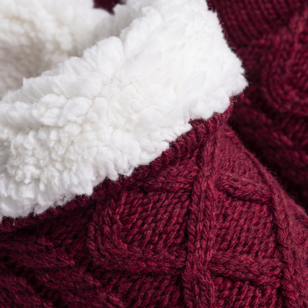 FLEECE LINED KNIT SLIPPERS