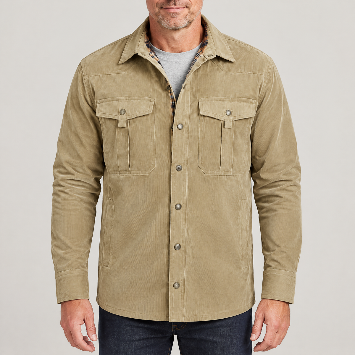 TARTAN LINED UTILITY OVERSHIRT