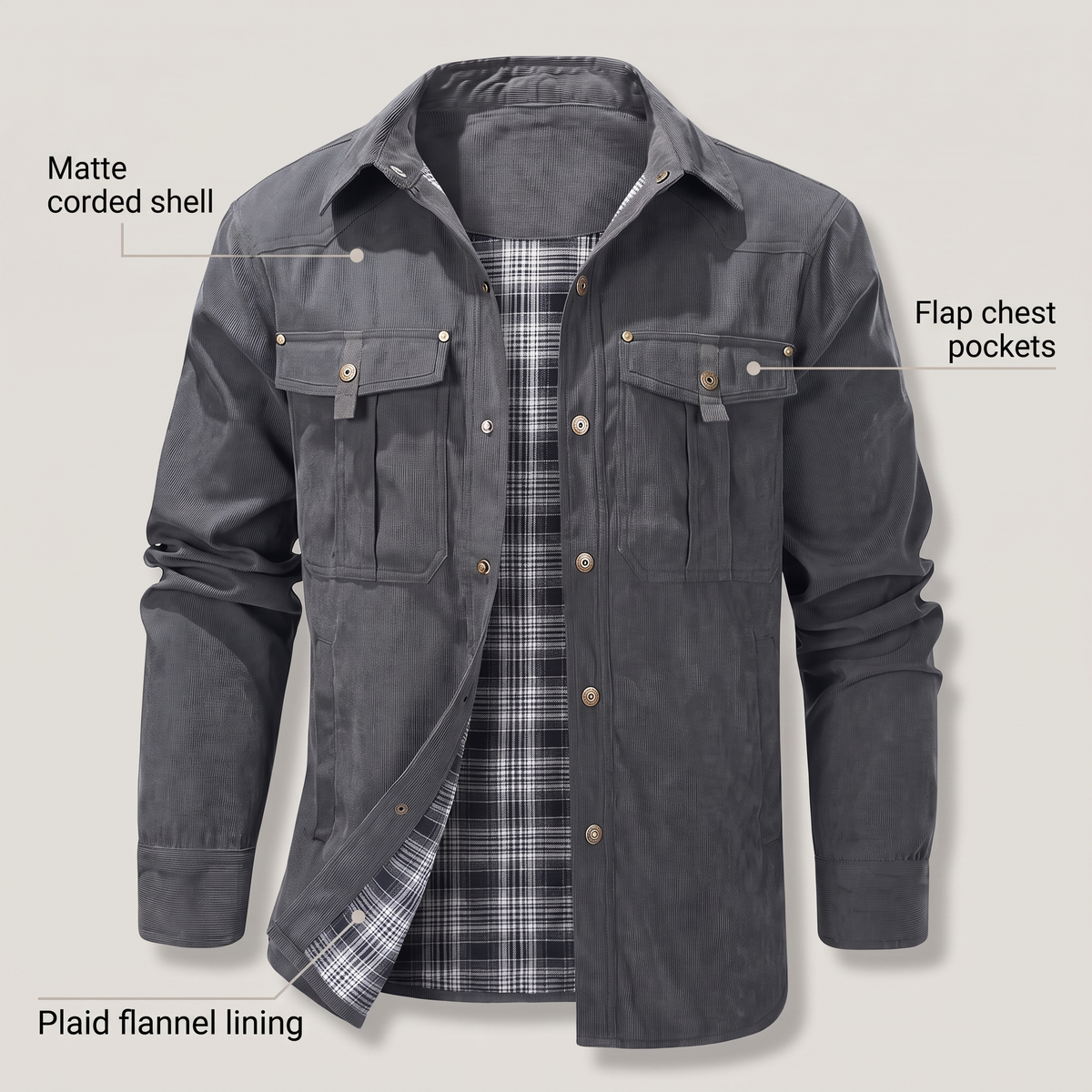 TARTAN LINED UTILITY OVERSHIRT