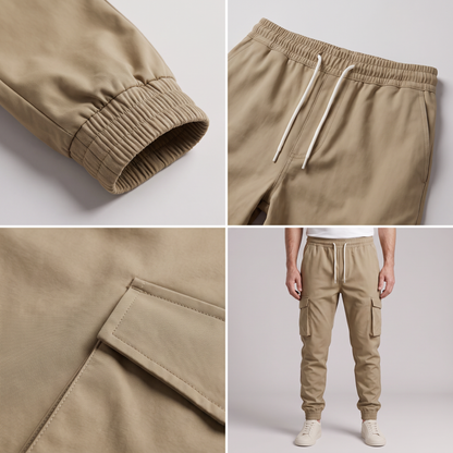 TAPERED CARGO WORK TROUSERS
