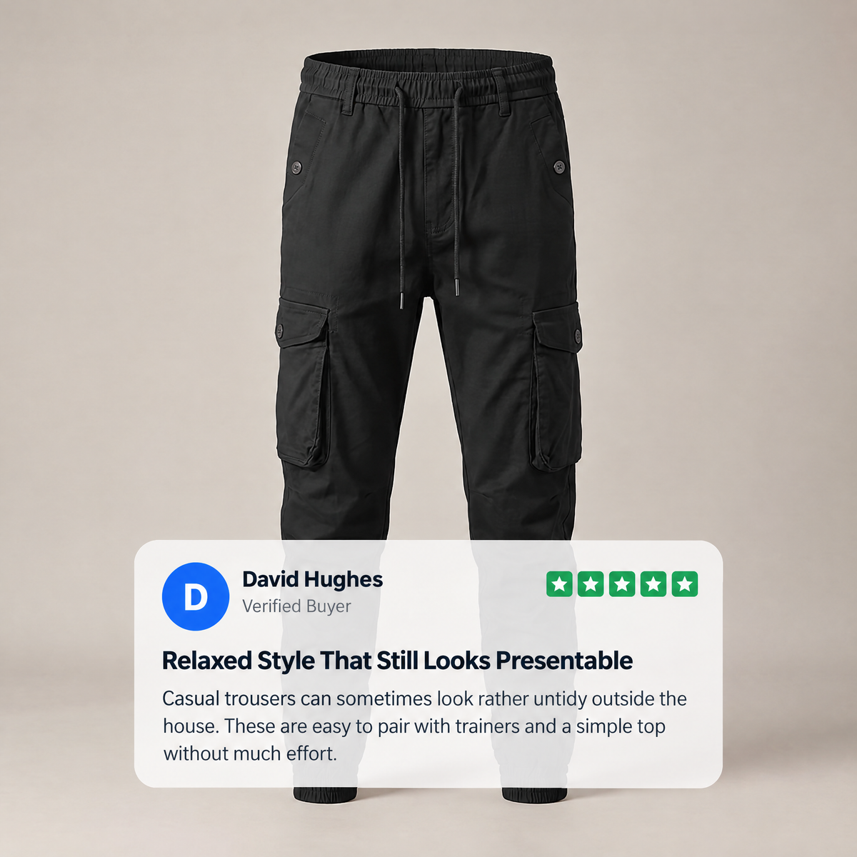 TAPERED CARGO WORK TROUSERS