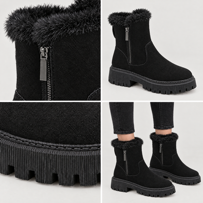 CLEATED SOLE WINTER ANKLE BOOTS
