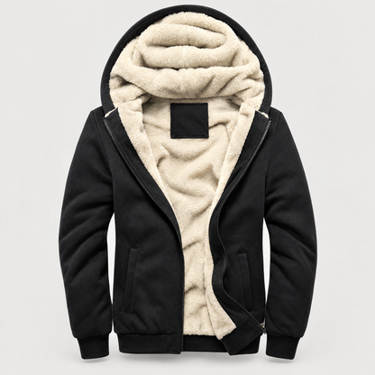 PLUSH HOOD THERMAL ZIP JACKET