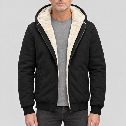 PLUSH HOOD THERMAL ZIP JACKET