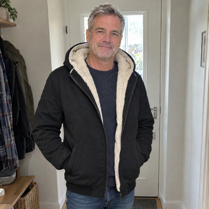 PLUSH HOOD THERMAL ZIP JACKET