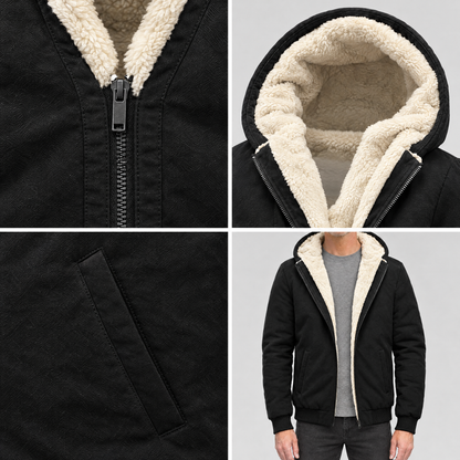 PLUSH HOOD THERMAL ZIP JACKET