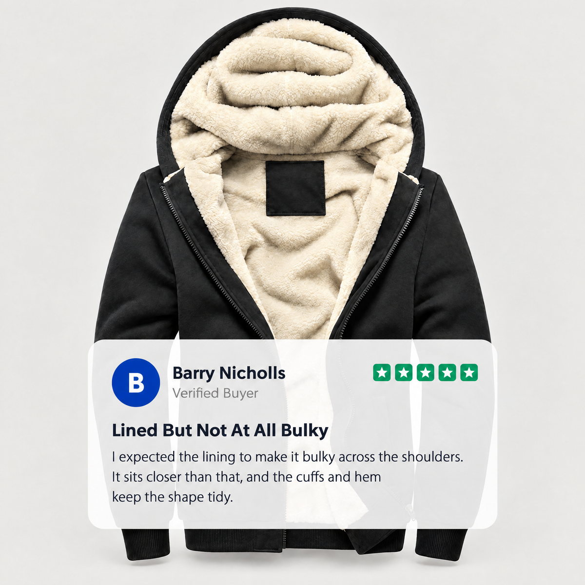 PLUSH HOOD THERMAL ZIP JACKET