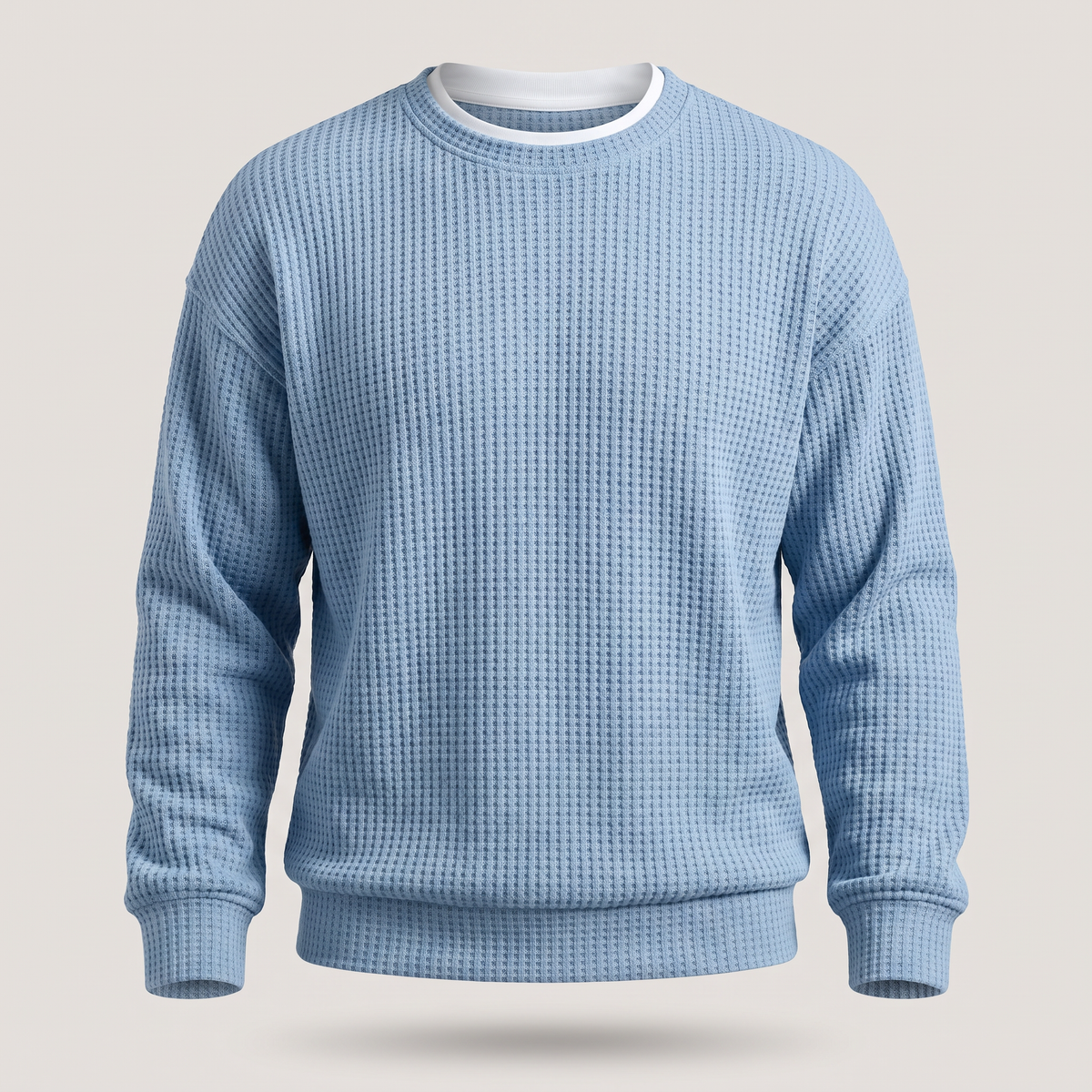WAFFLE STITCH SPLIT NECK JUMPER