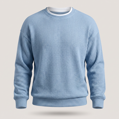 WAFFLE STITCH SPLIT NECK JUMPER