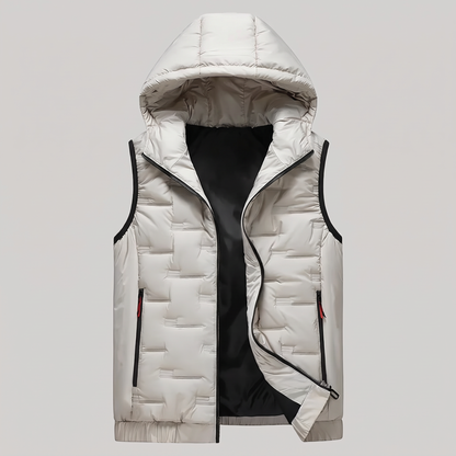 HOODED QUILTED GILET