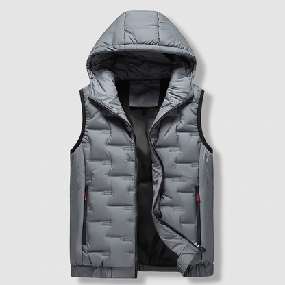 HOODED QUILTED GILET