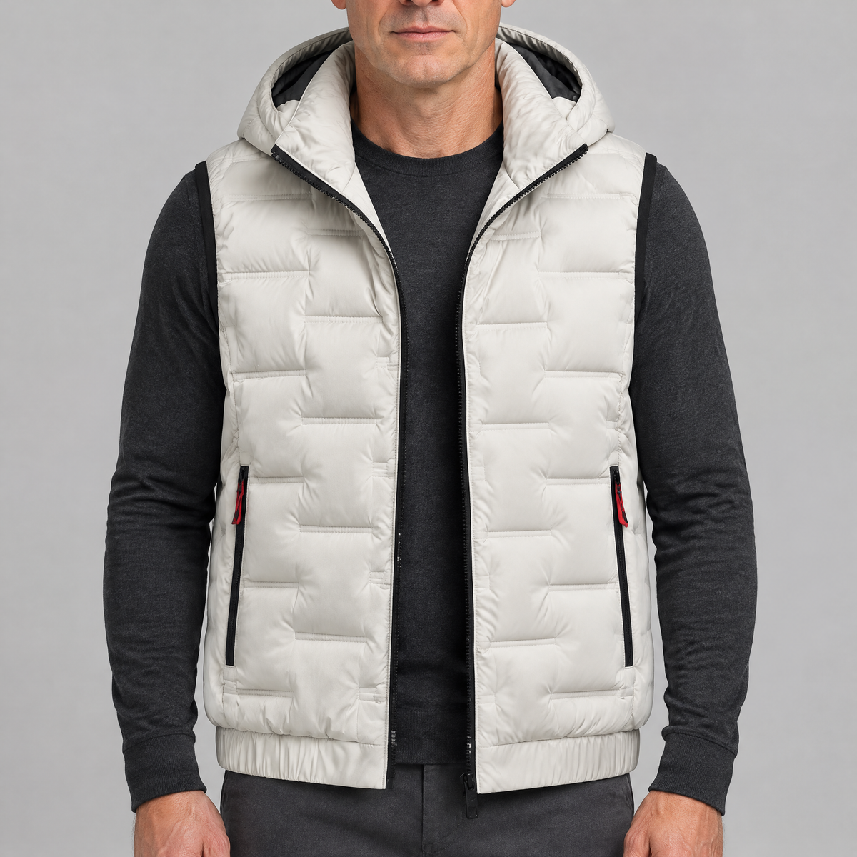 HOODED QUILTED GILET
