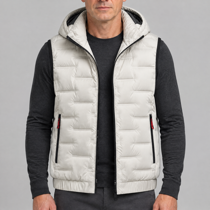 HOODED QUILTED GILET