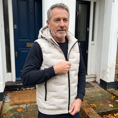 HOODED QUILTED GILET