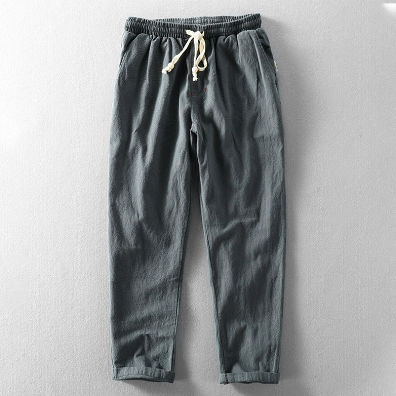 RELAXED LINEN BLEND TROUSERS