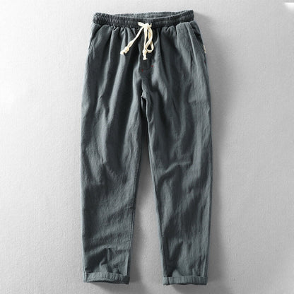 RELAXED LINEN BLEND TROUSERS