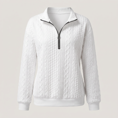 CABLE TEXTURE HALF ZIP JUMPER