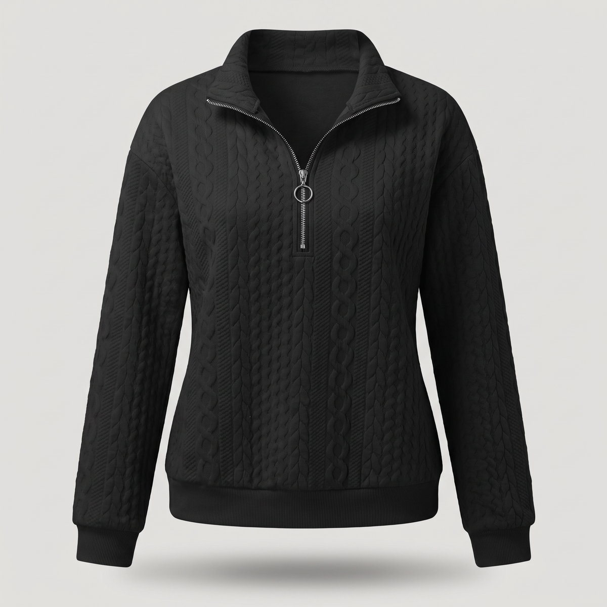 CABLE TEXTURE HALF ZIP JUMPER