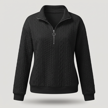 CABLE TEXTURE HALF ZIP JUMPER
