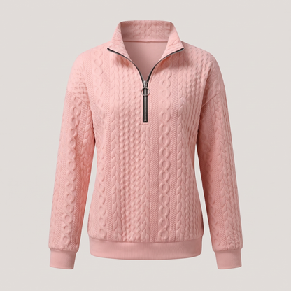 CABLE TEXTURE HALF ZIP JUMPER