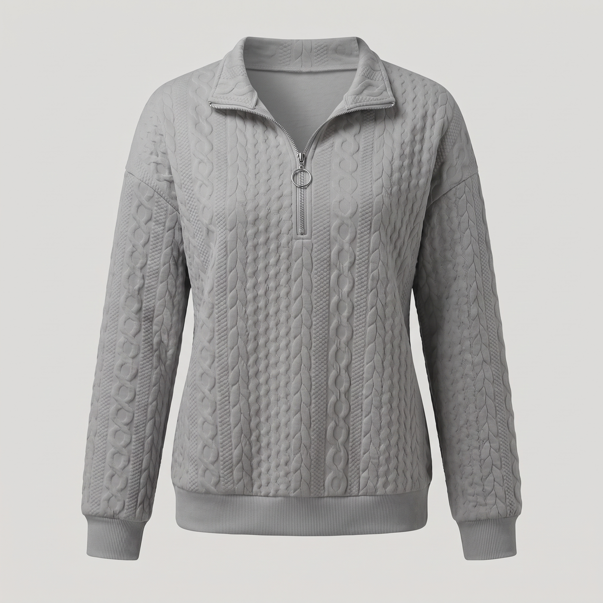 CABLE TEXTURE HALF ZIP JUMPER