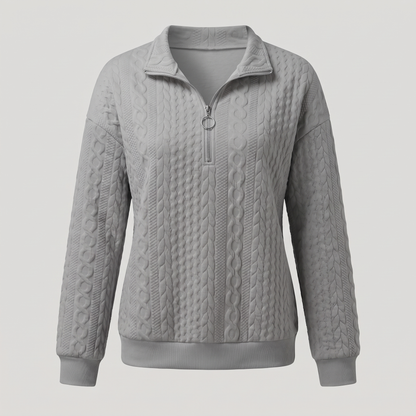 CABLE TEXTURE HALF ZIP JUMPER