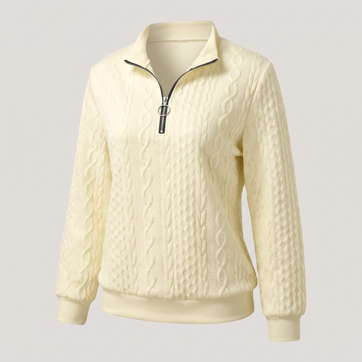 CABLE TEXTURE HALF ZIP JUMPER
