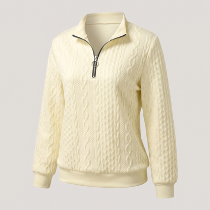 CABLE TEXTURE HALF ZIP JUMPER