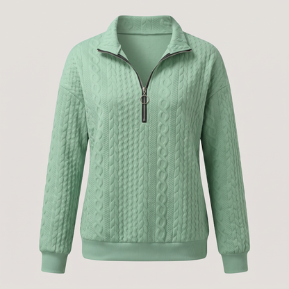 CABLE TEXTURE HALF ZIP JUMPER