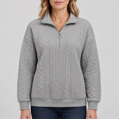 CABLE TEXTURE HALF ZIP JUMPER