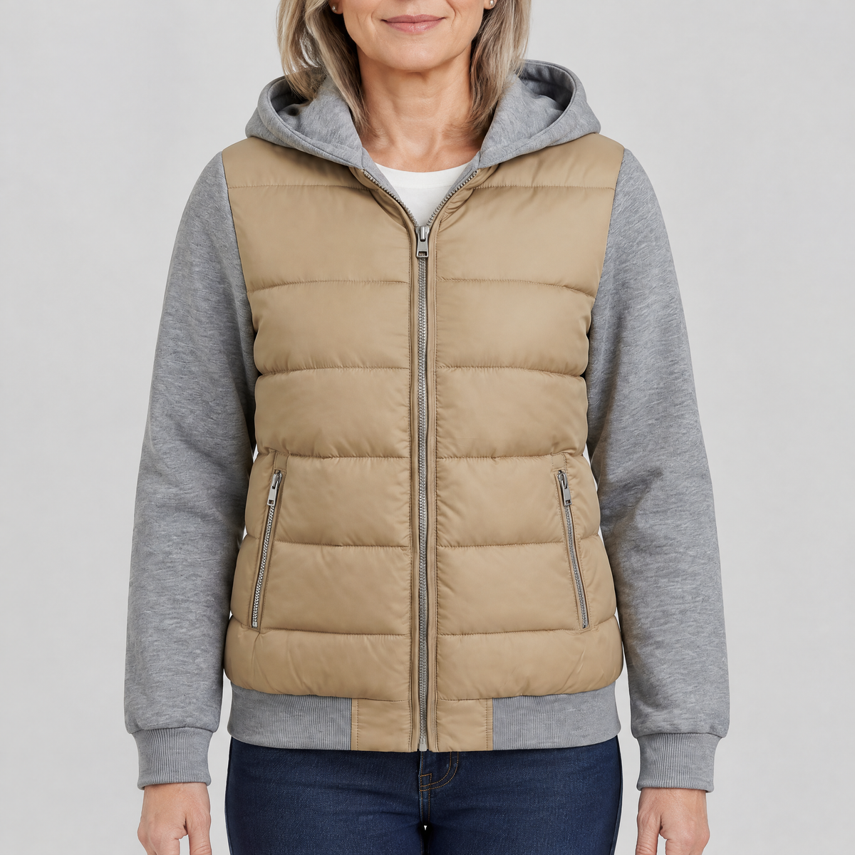 QUILTED FRONT CASUAL JACKET