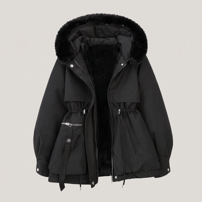 DRAWCORD WAIST FUR HOOD PARKA