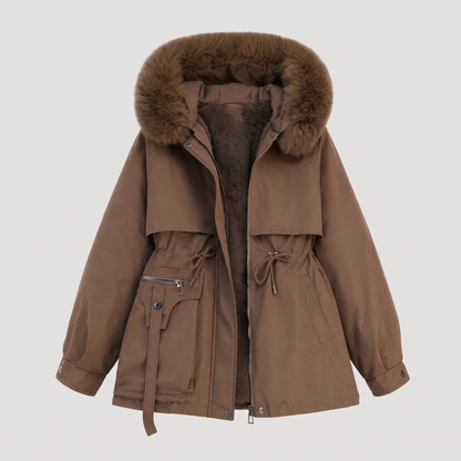 DRAWCORD WAIST FUR HOOD PARKA