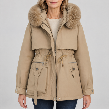 DRAWCORD WAIST FUR HOOD PARKA