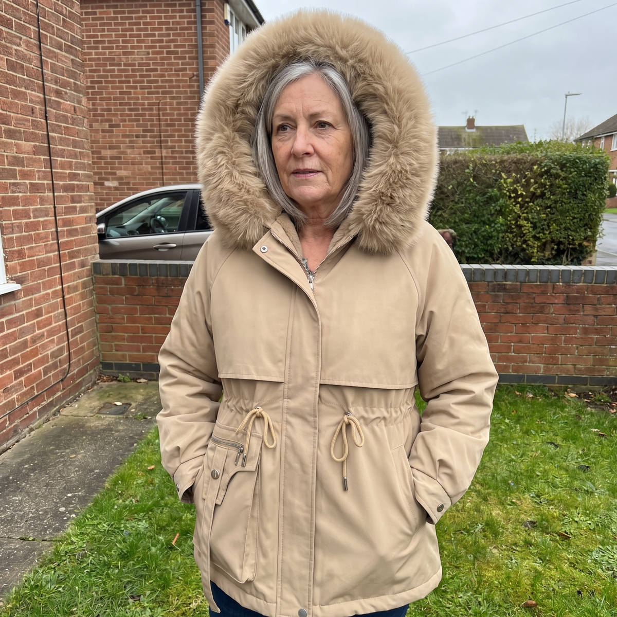 DRAWCORD WAIST FUR HOOD PARKA