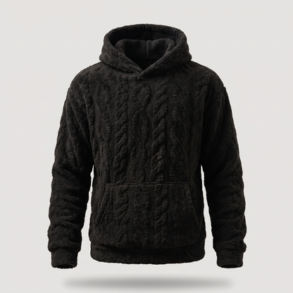 RAISED CABLE HOODED JUMPER