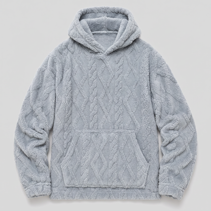 RAISED CABLE HOODED JUMPER