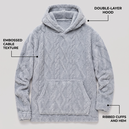 RAISED CABLE HOODED JUMPER