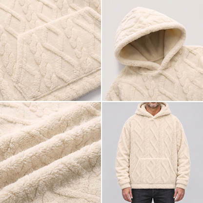 RAISED CABLE HOODED JUMPER
