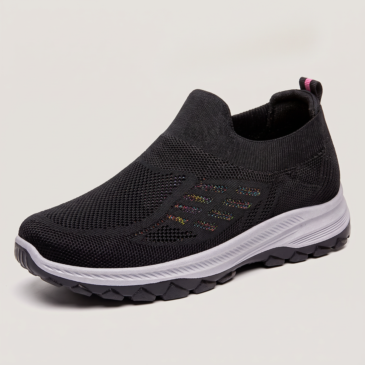 KNIT SLIP-ON WALKING TRAINERS