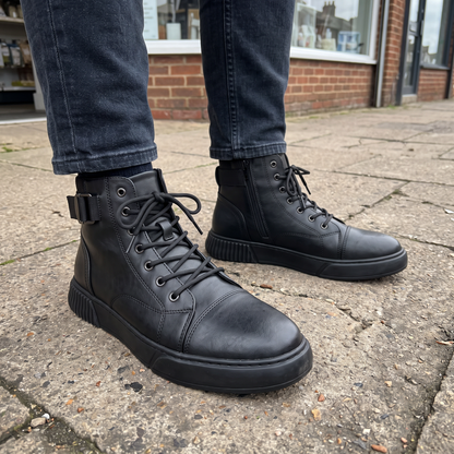 ANKLE STRAP HIGH-TOP BOOTS