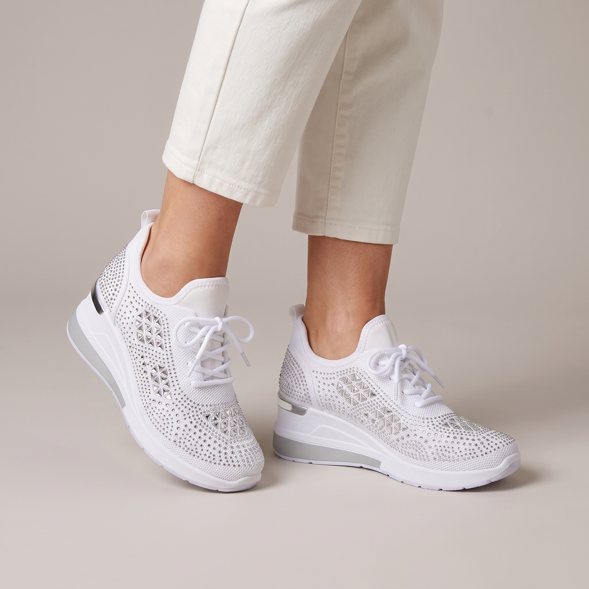 DIAMANTE KNIT COMFORT TRAINERS