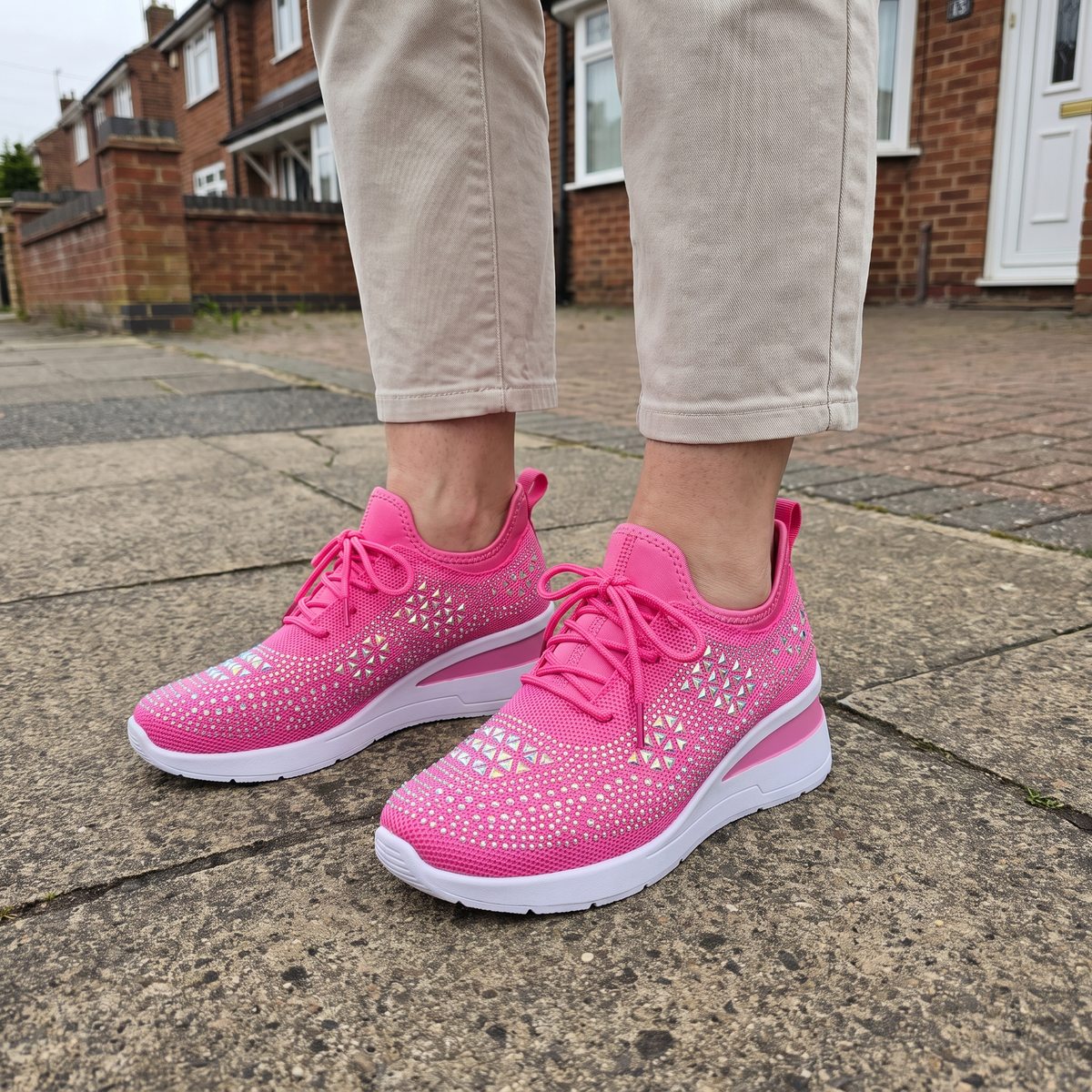 DIAMANTE KNIT COMFORT TRAINERS