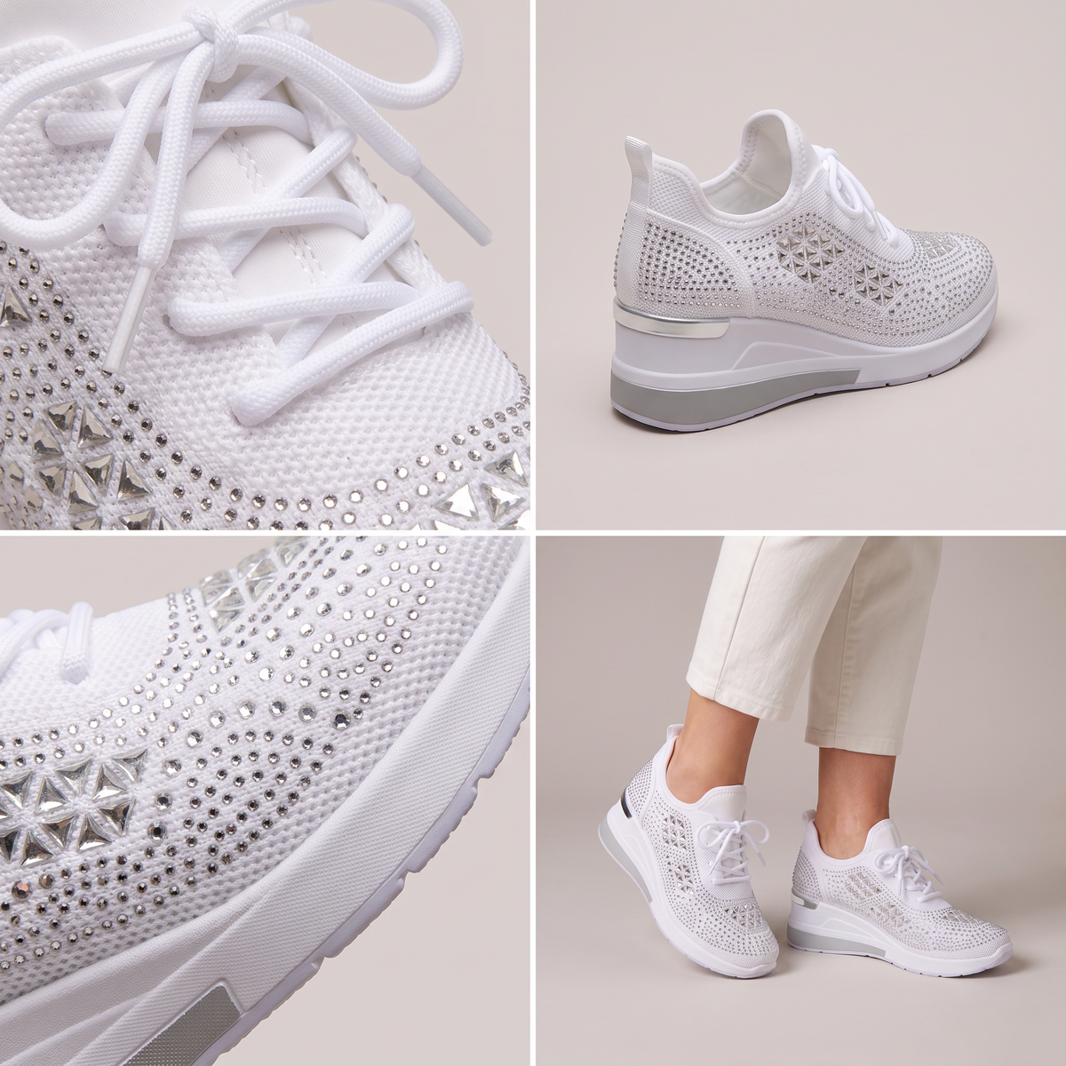 DIAMANTE KNIT COMFORT TRAINERS